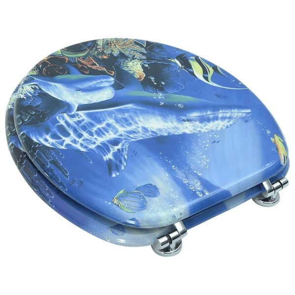 vidaXL Capac WC, MDF, model delfini