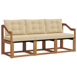 vidaXL Set de canapele de exterior cu pernă 3 pcs Natural și Bej