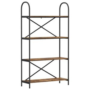 vidaXL Raft pentru cărți 4 niveluri 80 x 30 x 146 cm Lemn prelucrat