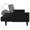 vidaXL Canapea extensibilă cu 2 locuri cu taburet, negru, microfibră