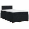 vidaXL Pat boxspring cu saltea Negru 120 x 200 cm Țesătură