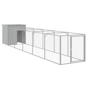 vidaXL Cușcă de c&acirc;ine & țarc gri deschis 110x609x110cm oțel galvanizat
