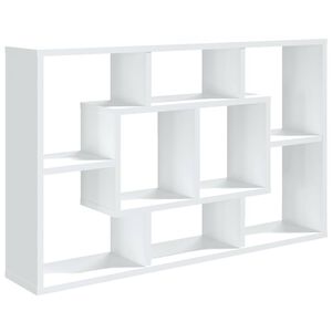 vidaXL Raft de perete, alb, 85x16x52,5 cm, lemn prelucrat