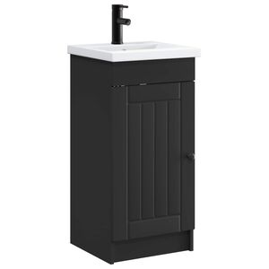 vidaXL Mobilă de baie cu chiuvetă Negru 42 x 40 x 84,5 cm