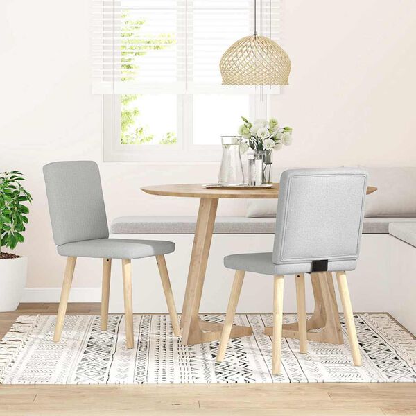 vidaXL Scaune de sufragerie 2 buc țesătură gri nor