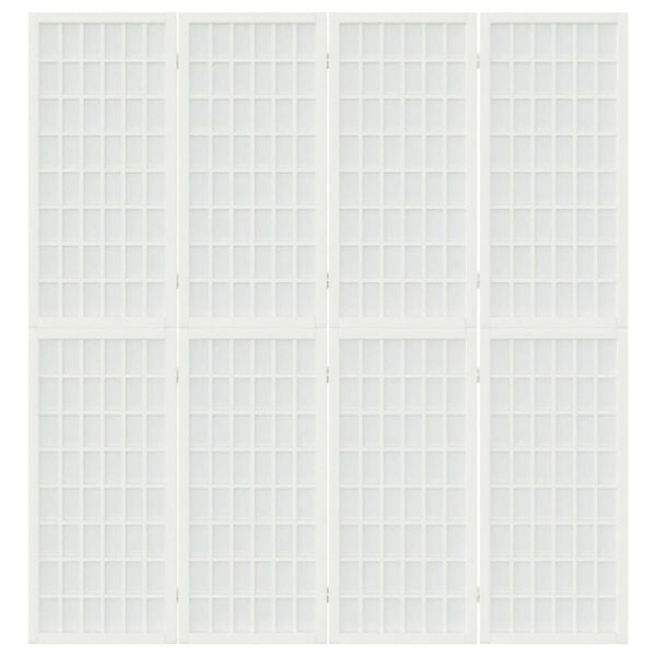 vidaXL Paravan pliabil cu 4 panouri, stil japonez, alb, 160x170 cm