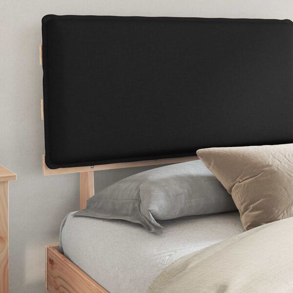 vidaXL Cadru de pat cu tăblie tapițată cu headboard Negru 180 x 200 cm