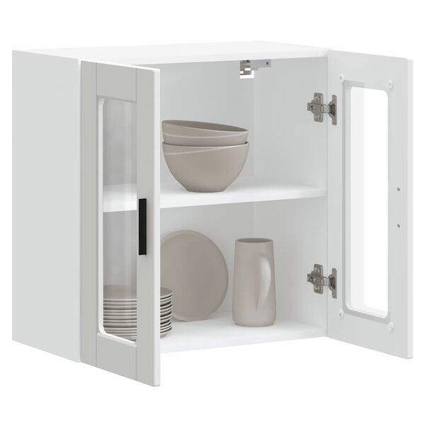 vidaXL Dulap de bucătărie cu ușă din sticlă „Porto” alb