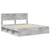 vidaXL Cadru de pat cu headboard Beton 180 x 200 cm Lemn de pin masiv