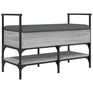 vidaXL Bancă de pantofi, gri sonoma, 85,5x42x57,5 cm, lemn prelucrat