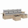 vidaXL Set canapele de grădină, 6 piese, cu perne, bej, poliratan