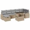 vidaXL Set de canapele pentru grădină cu pernă 8 pcs Bej Rattan poli