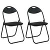 vidaXL Scaun pliant 2 buc. Piele artificială Negru 48 x 43,5 x 81 cm
