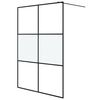 vidaXL Perete cabină duș walk-in negru 140x195 cm sticlă ESG semi-mată