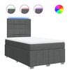 vidaXL Pat box spring cu saltea, gri &icirc;nchis, 120x200 cm, textil