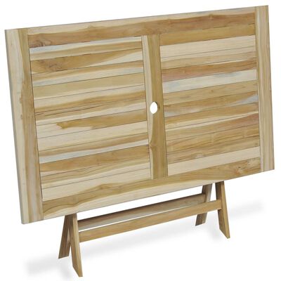vidaXL Set mobilier de exterior pliabil, 5 piese, lemn masiv de tec