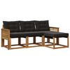 vidaXL Set de canapele de exterior 4 buc. Natural și Negru