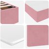 vidaXL Pat cu storage cu saltea cu headboard Roz 160 x 200 cm Catifea