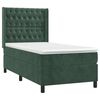 vidaXL Pat box spring cu saltea, verde &icirc;nchis, 100x200 cm, catifea