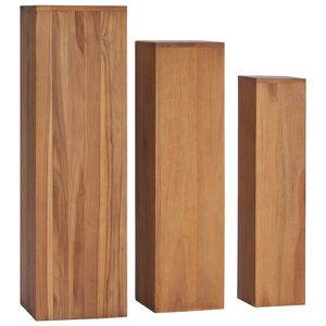 vidaXL Set suporturi de plante, 3 piese, lemn masiv de tec