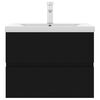 vidaXL Dulap cu chiuvetă &icirc;ncorporată, negru, lemn prelucrat