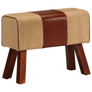 vidaXL Bancă Bok gimnastică maro 58cm piele naturală/lemn masiv mango