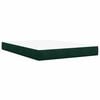 vidaXL Pat box spring cu saltea, verde &icirc;nchis, 140x190 cm, catifea