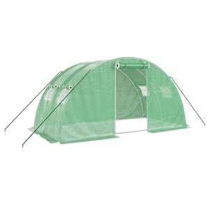 vidaXL Seră cu cadru din oțel, verde, 8 m&sup2;, 4x2x2 m