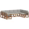 vidaXL Set de canapele de exterior 9 pcs Gri natural și deschis