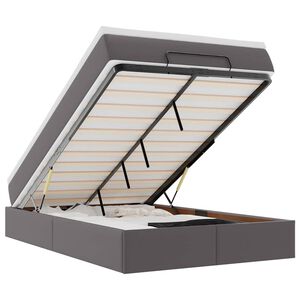 vidaXL Cadru de pat otoman cu saltea gri 120x200cm piele artificială