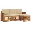 vidaXL Set de canapele de exterior cu pernă 4 pcs Natural și Bej