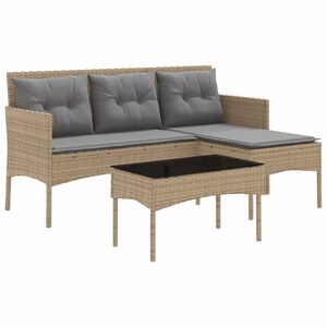 vidaXL Set de canapele pentru grădină cu pernă 2 pcs poliratan
