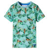 vidaXL Tricou pentru copii, verde deschis melanj, 128