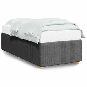 vidaXL Cadru de pat de o persoană, gri &icirc;nchis, textil