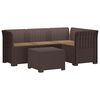 vidaXL Sofa de Grădină 4-Locuri cu Perne Aspect Ratan PP Maro