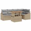 vidaXL Set de canapele pentru grădină 6 pcs Bej Rattan poli