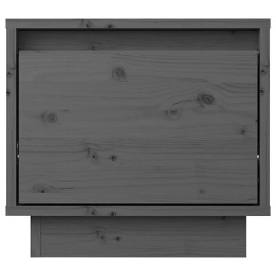 vidaXL Noptieră, gri, 35x34x32 cm, lemn masiv de pin