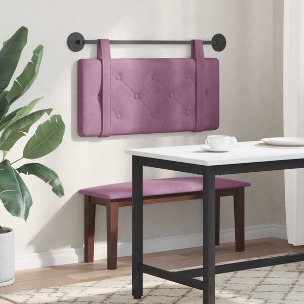 vidaXL Cap de pat suspendat Pe perete Violet 100 x 55 x 5 cm Catifea