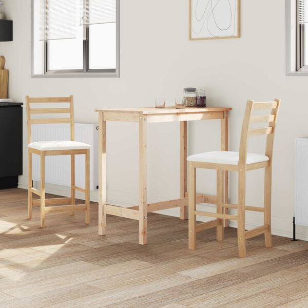 vidaXL Scaune de dining 2 pcs natural 40 x 47,5 x 99,5 cm