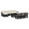 vidaXL Set de canapele pentru grădină 11 pcs Negru poliratan