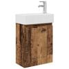 vidaXL Unitate de baie cu robinet Lemn vechi 45,5 x 22,5 x 84 cm