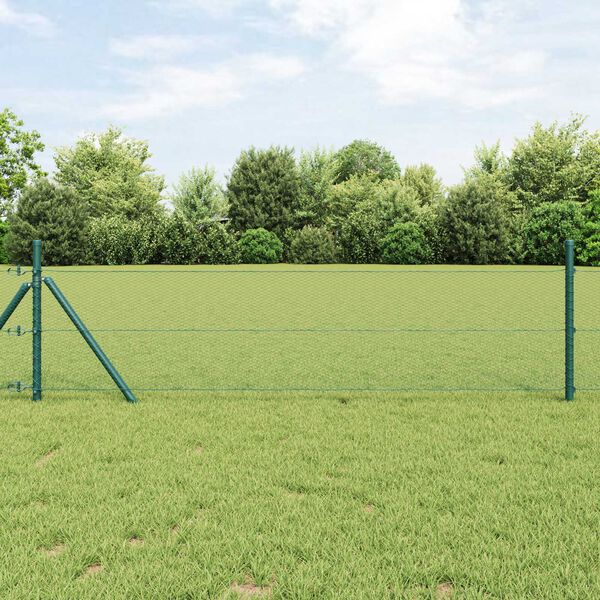 vidaXL Gard hexagonal Verde 0.5 x 100 m Oțel