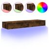 vidaXL Comode TV cu lumini LED, 2 buc., stejar fumuriu, 60x35x15,5 cm