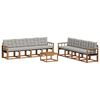 vidaXL Set de canapele de exterior 9 pcs Gri natural și deschis