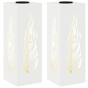 vidaXL Lumină LED Solară pentru Alei 2 buc. Alb cald 18 x 18 x 50 cm