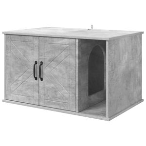 vidaXL Casa pentru pisici Beton 85 x 55 x 50 cm Lemn compozit