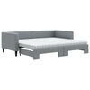 vidaXL Pat de zi cu extensie și saltele, gri deschis 90x200 cm textil