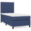 vidaXL Pat box spring cu saltea, albastru, 100x200 cm, textil
