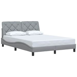 vidaXL Cadru de pat fără saltea, gri deschis, 120x200 cm, textil