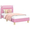 vidaXL Cadru de pat pentru copii cu spătar Roz 80 x 160 cm Țesătură